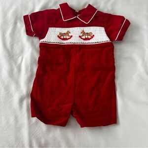 Charming Red Infant Romper by House of Hatten Size 3 months/up to 15 lbs
